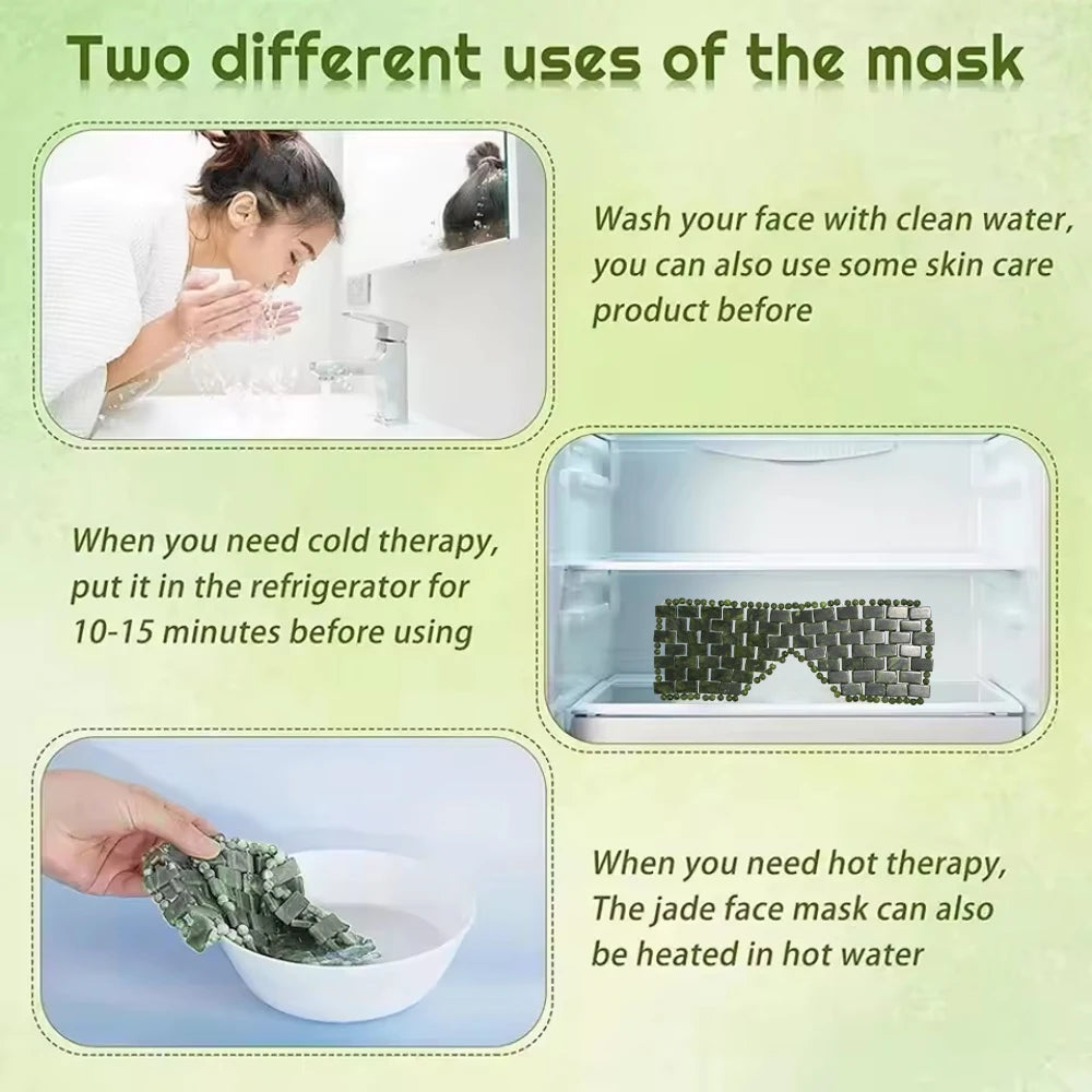 Natural Jade Eye Mask | Cooling Therapy for Puffy Eyes & Tension