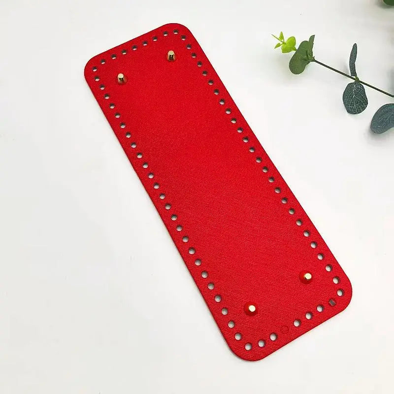 PU Leather Bag Base 28x10cm | Pre-Punched DIY Crochet Bottom