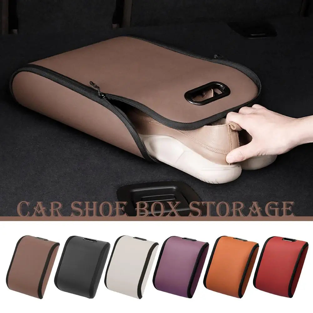 Car Shoe Storage Box – Dustproof PVC Under Seat Organizer