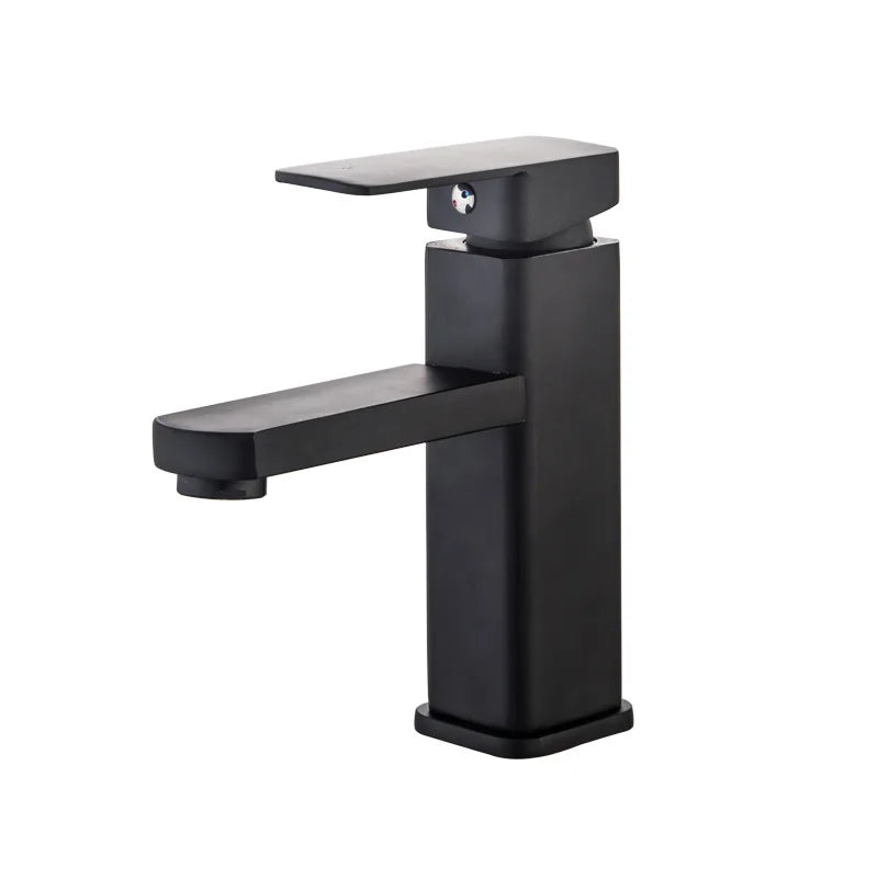 Black Square Basin Faucet – Hot & Cold Mixer Tap