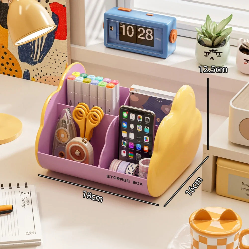 Cloud-Shaped Desk Organizer | Multi-Compartment Storage Box