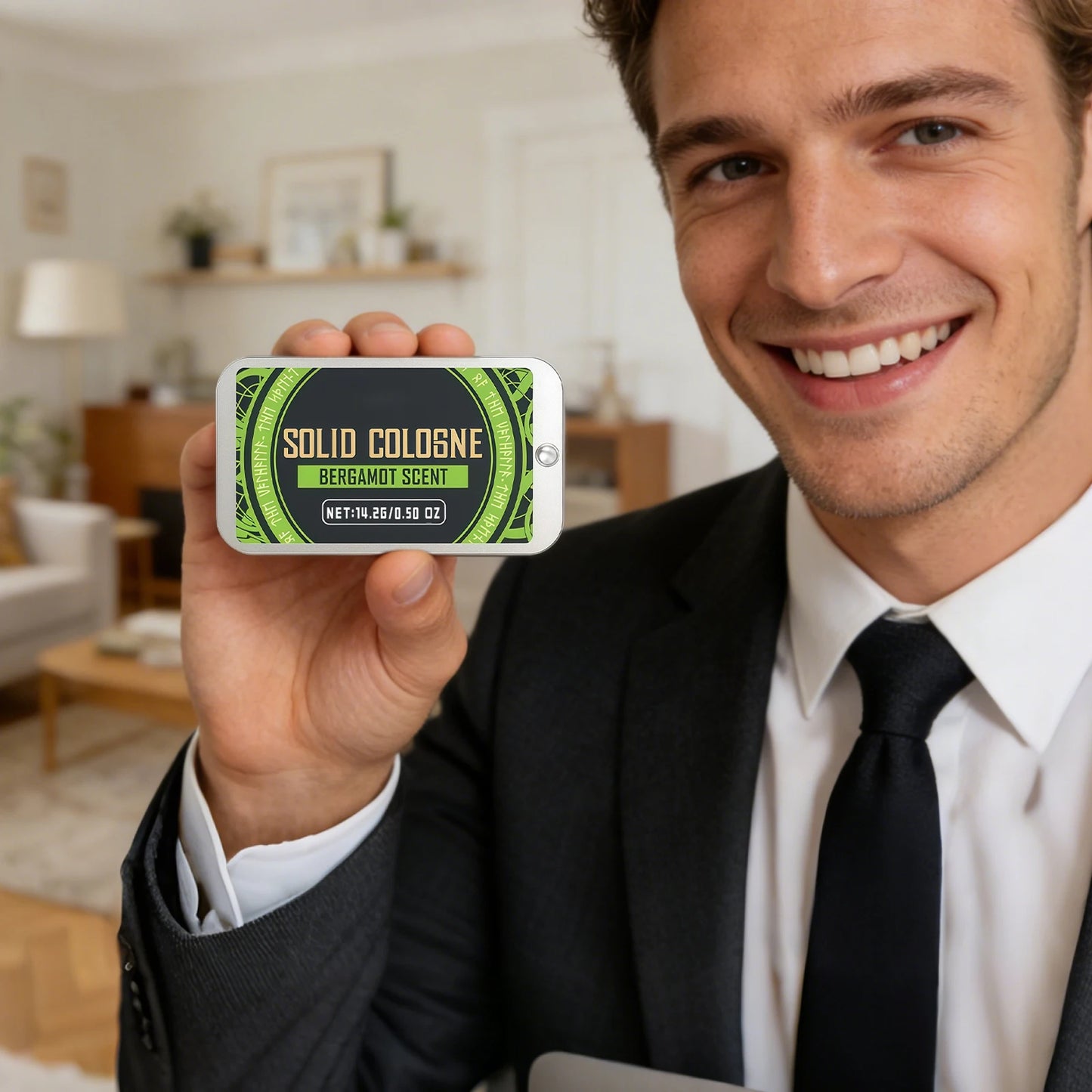 Fruit Woody Men Solid Perfume Lasting Scent Fresh Fruity Woody Scent Men Pheromone Perfume Gentle Portable Solid Fragrance Balm Peaceful Pleasures Health and Wellness