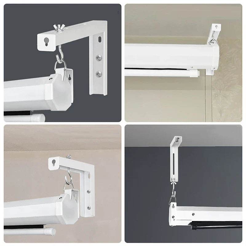 Adjustable Projector Screen Wall Mount L-Bracket Hook Kit
