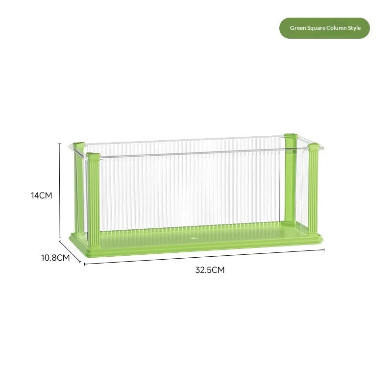Large Sturdy Clear Dustproof Acrylic Display Case for Star Figures Multi Layer Shelf Organizer for Home Desktop Blind Box Peaceful Pleasures Health and Wellness Square Green