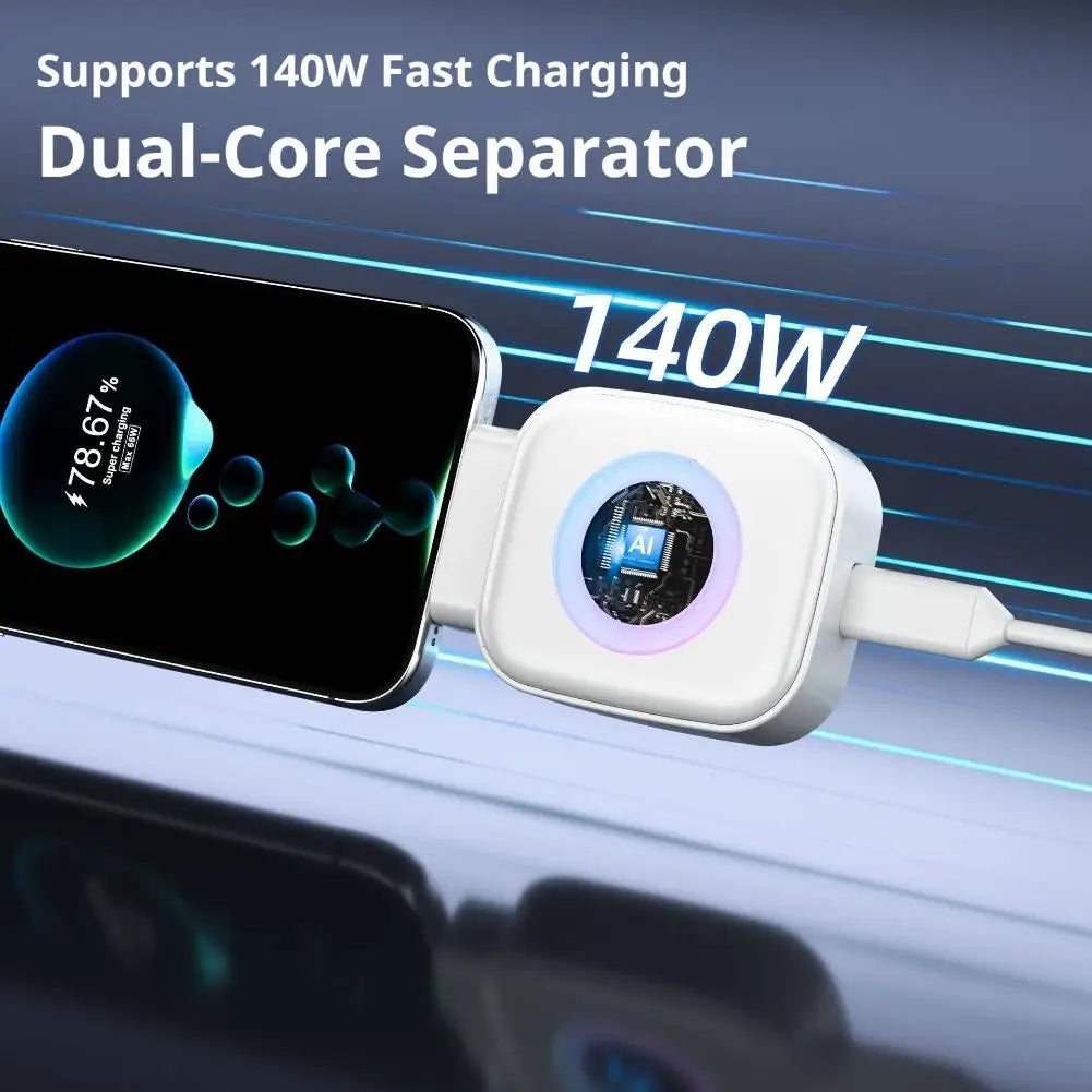 140W USB-C Fast Charger with Auto Power Off & Overcharge Guard