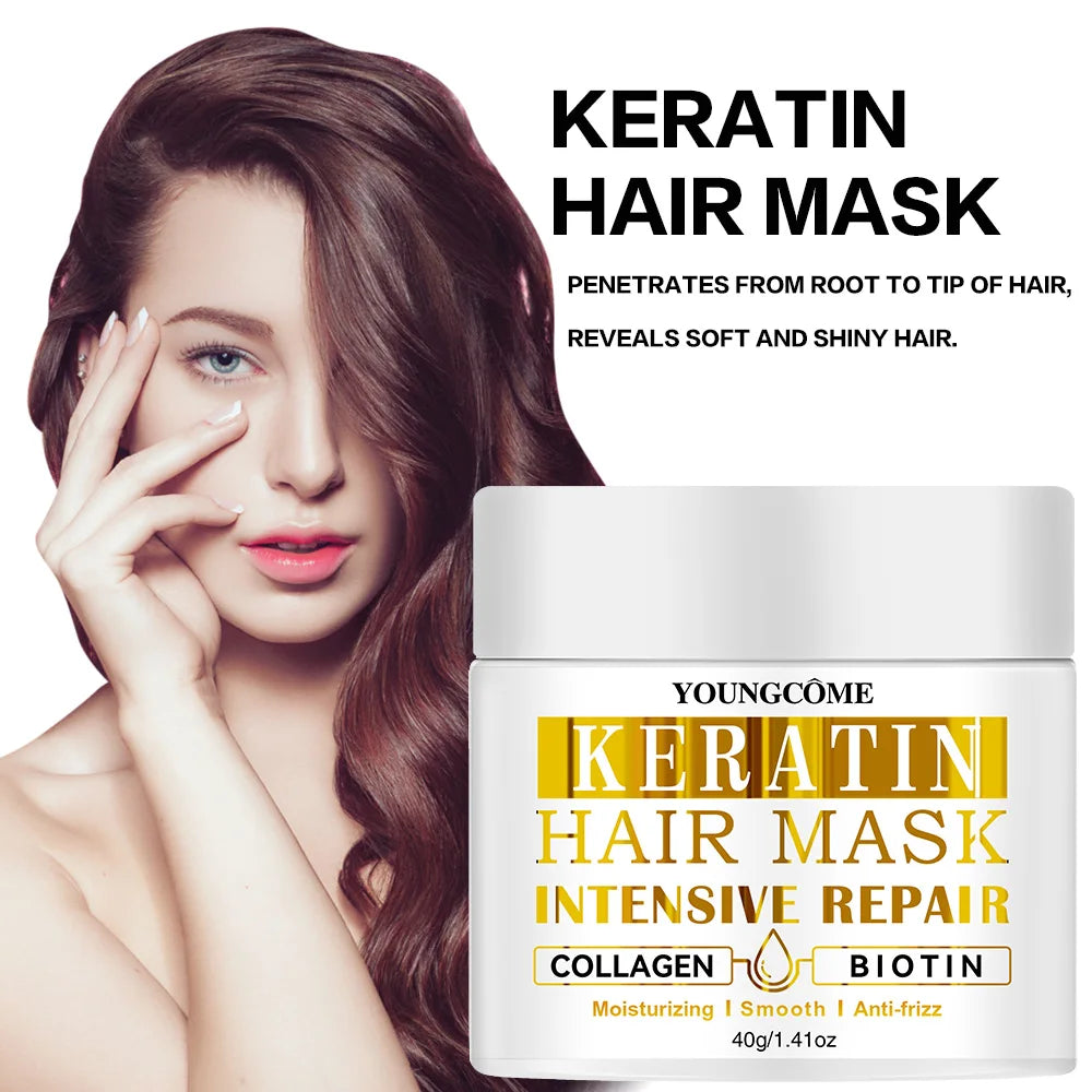 Keratin Hair Treatment Deep Repair Moisturizing Conditioning Hair Mask Essence Conditioner Treatment Dry Damaged Hair Care Peaceful Pleasures Health and Wellness