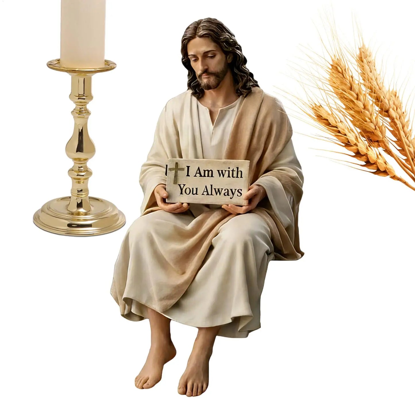 Hand-Painted Resin Jesus Figurine | Spiritual Catholic Statue