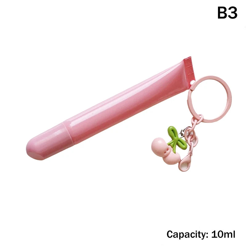 Refillable Lip Gloss Tube with Keychain | 10/15ml DIY
