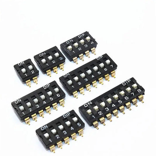 10pcs/lot 2.54 Patch DIP Switch Gold Plated Pin KM-01/2/3/4/5/6/8P/10P 2.54MM SMD Peaceful Pleasures Health and Wellness 6 Position