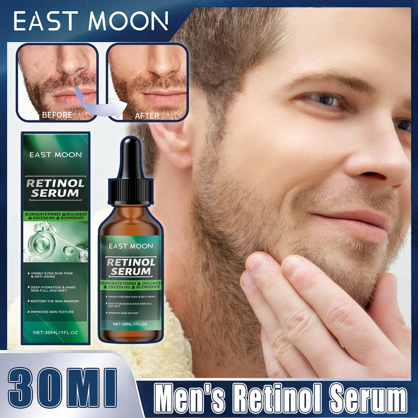 Men's Retinol Face Serum – Hydrating, Pore-Minimizing & Firming