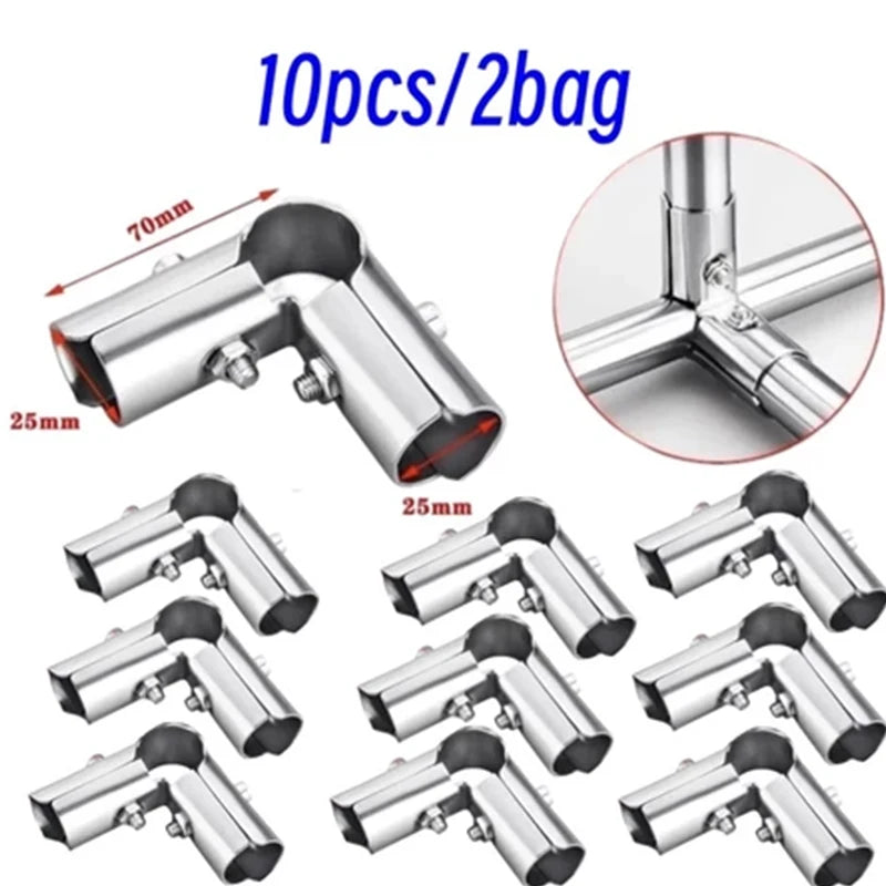 25mm Metal Tube Connectors 5/10 Pack | Pipe & Rod Support