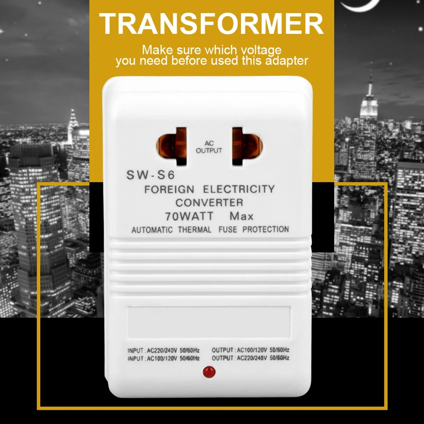 Power Converter Voltage 70W 110V 120V 220V 240V Stepup&amp Down
