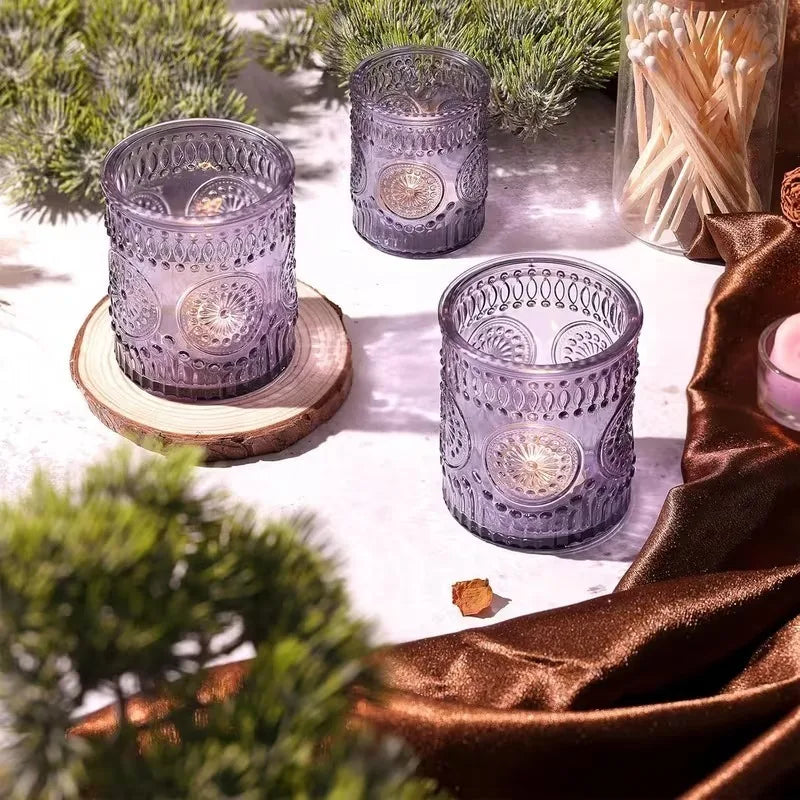 12-Pack Glass Candle Holders | Multicolor Table Decor & DIY Jars