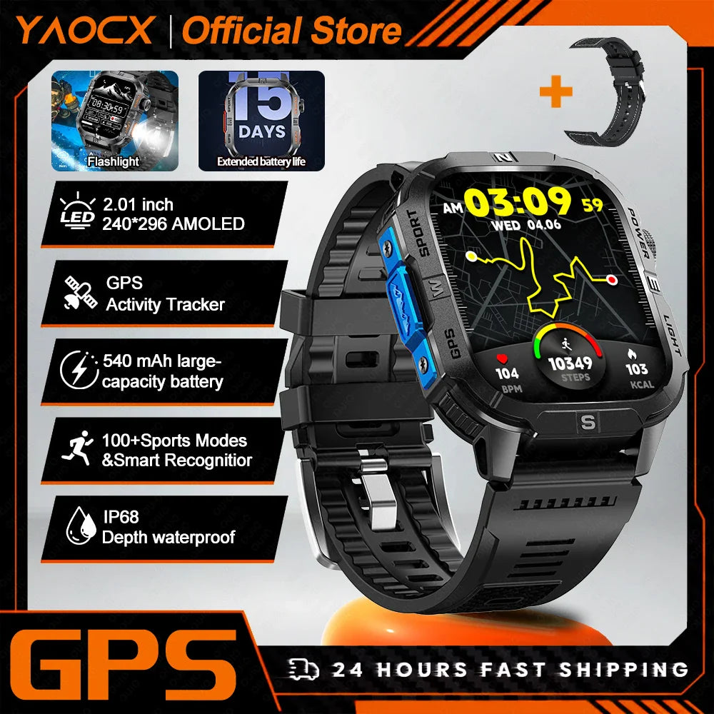 yaocx GTH3 Smart Watch 2.01" HD, BT Call, IP68, 100+ Sports