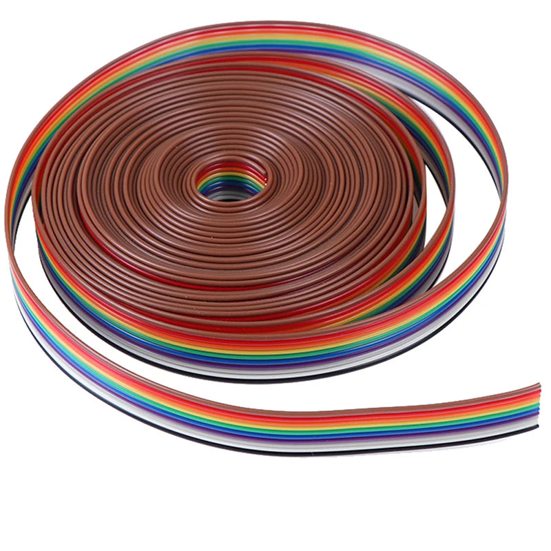 1roll 5 meters/lot Color Rainbow Ribbon Cable Wire Ribbon Cable 10 WAY Flat Cable Peaceful Pleasures Health and Wellness