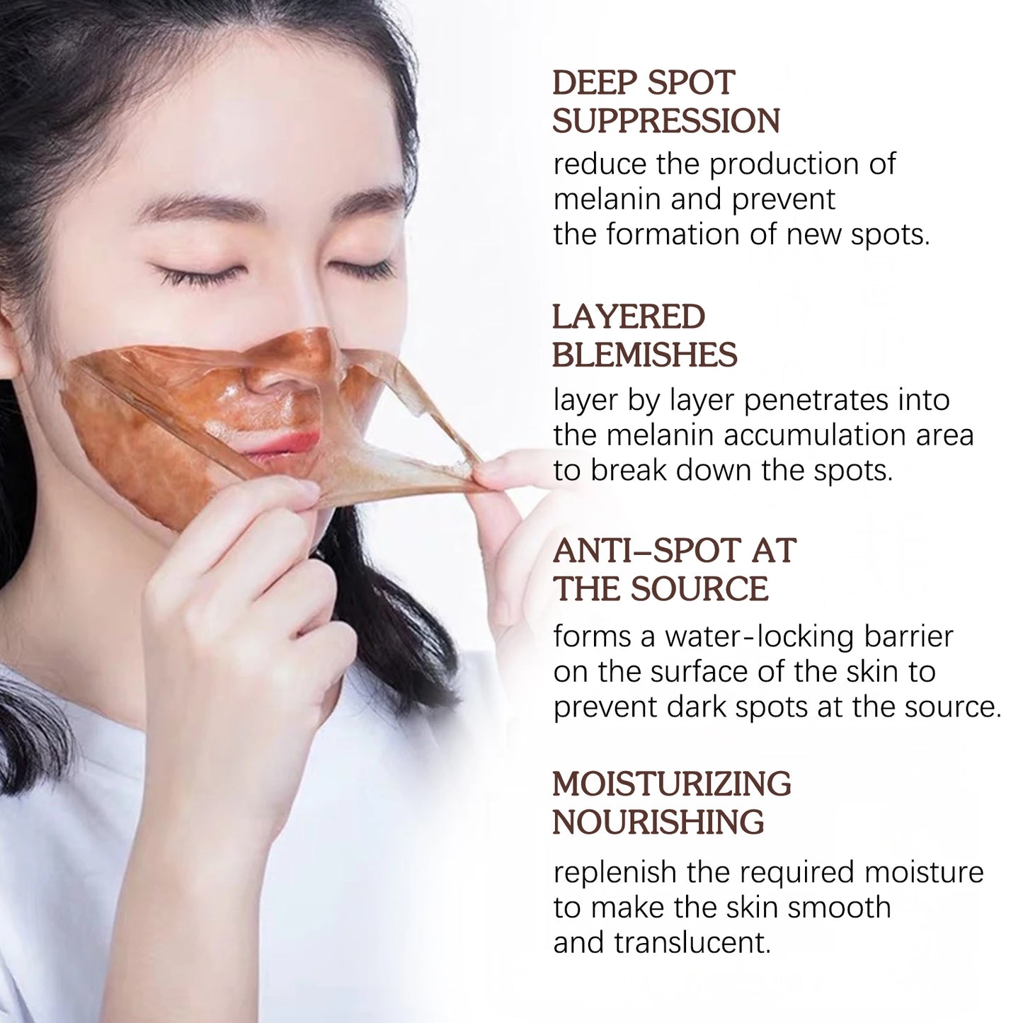 Firming Brighten Facial Peel-Off Mask Reduce Melanin Production Improve Dullness Deep Nourish Skin Moisturiz Sleep Facial Mask Peaceful Pleasures Health and Wellness