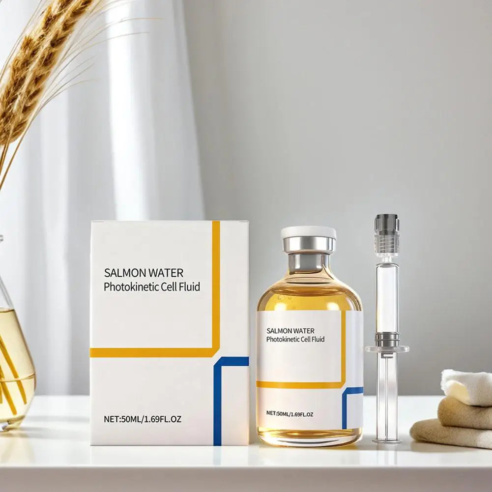 Salmon Water Photokinetic Cell Fluid Moisturizing Lifting Firming Brighten Skin Texture Ampoule Needle Tube Anti-wrinkle Essence Peaceful Pleasures Health and Wellness