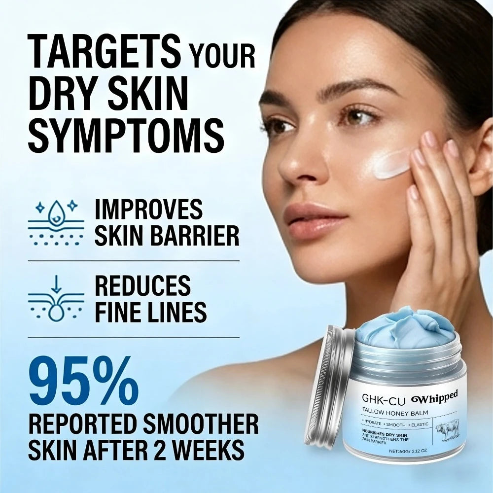 Copper Peptides GHK-Cu Beef Tallow for Skin: Blue Balm Manuka Honey Face and Body Moisturizer for Mature, Dry & Sensitive Skin Peaceful Pleasures Health and Wellness