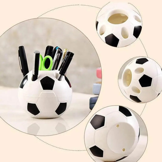 Soccer Ball Pen Pencil & Toothbrush Holder | Desk Organizer Desk Pencil Holder Peaceful Pleasures Health and Wellness