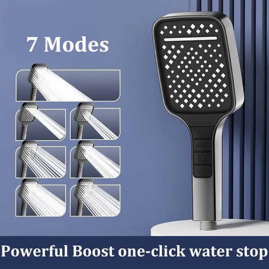 7-Mode Large Panel Shower Head | High Pressure Water Saving Handheld Shower Head Oasis Select