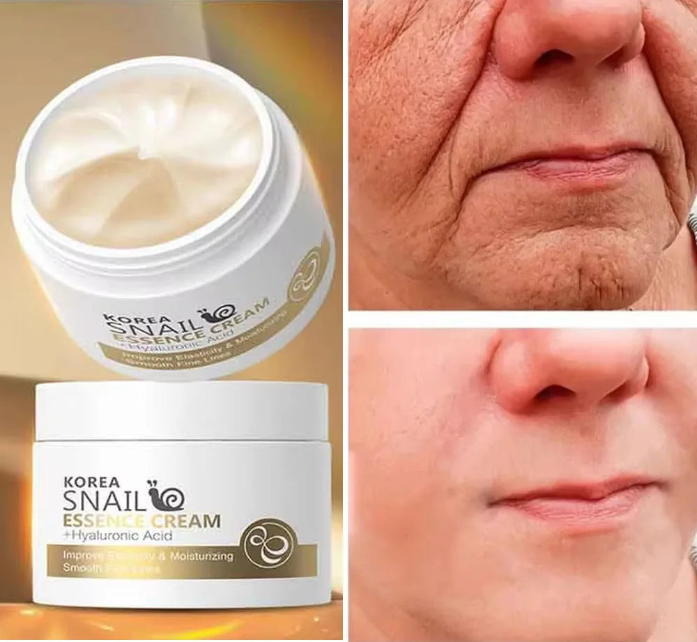 Snail Anti-aging Cream Collagen Remover Wrinkle Fade Fine Lines Repair Face Damaged Lift Firm Smooth Bright Whitening Skin Care Peaceful Pleasures Health and Wellness 30g