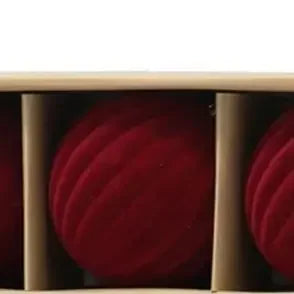 12-Pack Flocked Christmas Ball Ornaments 6cm & 8cm | Xmas Decor