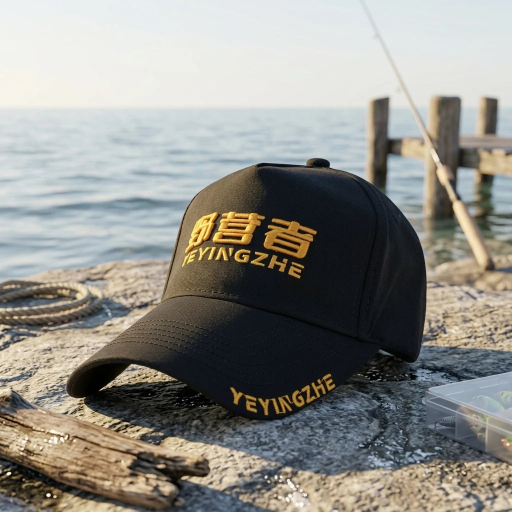 Men Outdoor Fishing Hat UPF50+ Sun-Protection Extended Brim Baseball Cap for UV-Protection Peaceful Pleasures Health and Wellness