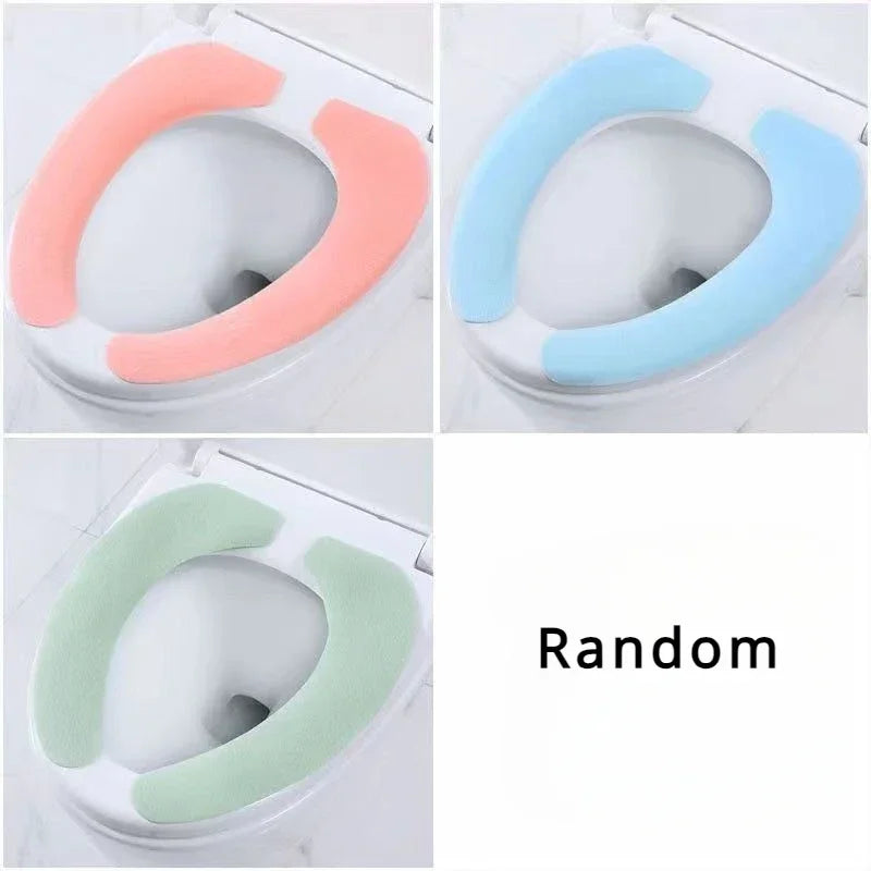 Soft Flannel Toilet Seat Cover Stickers – Washable 1 Pair
