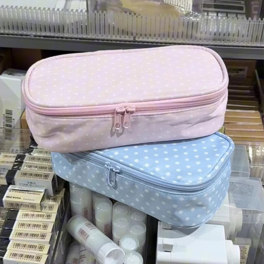 Wave Point Element Pen Bag Ins Large Capacity Girl Makeup Brush