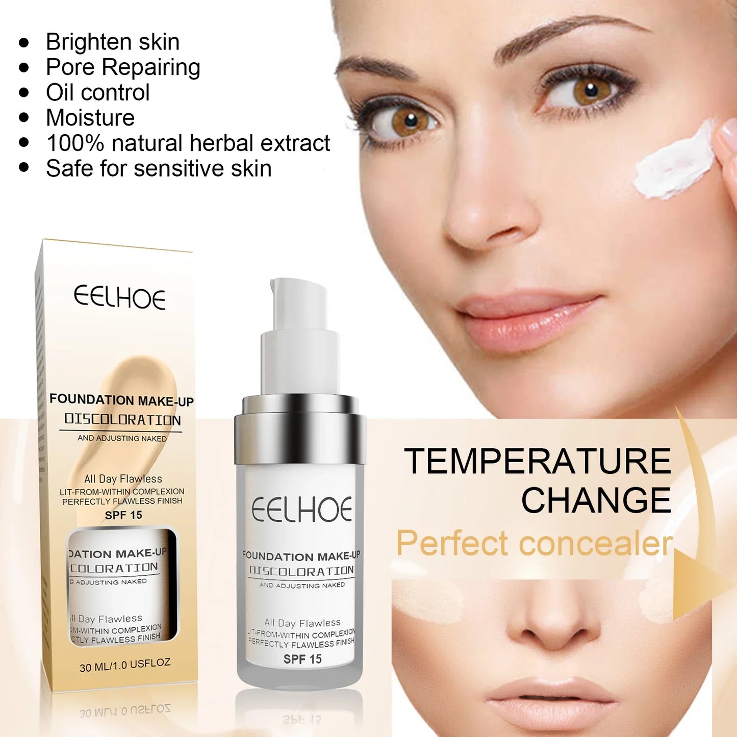 EELHOE Color Changing Liquid Foundation – Waterproof Full Coverage