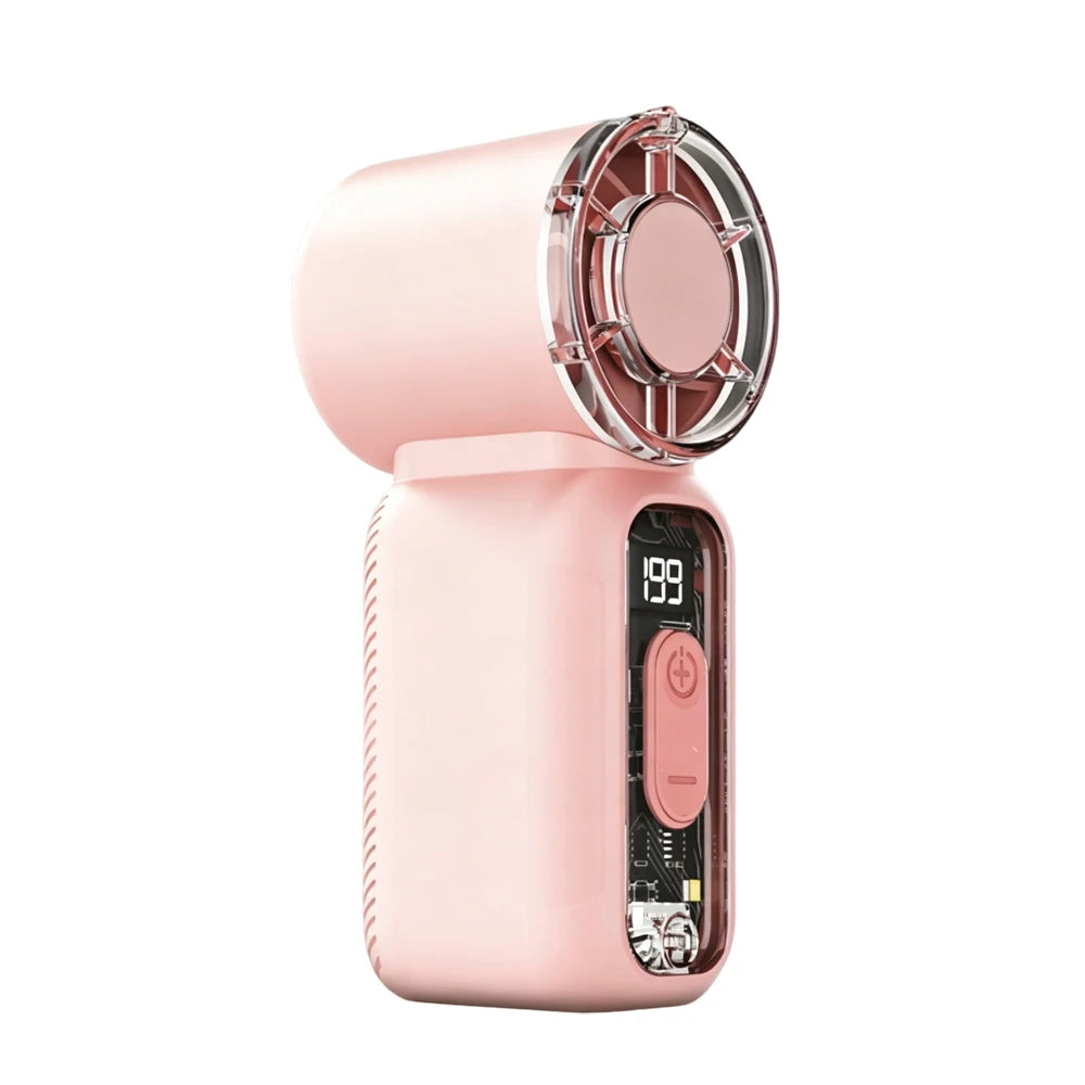 Mini Portable Handheld Fan – USB Rechargeable with Digital Display