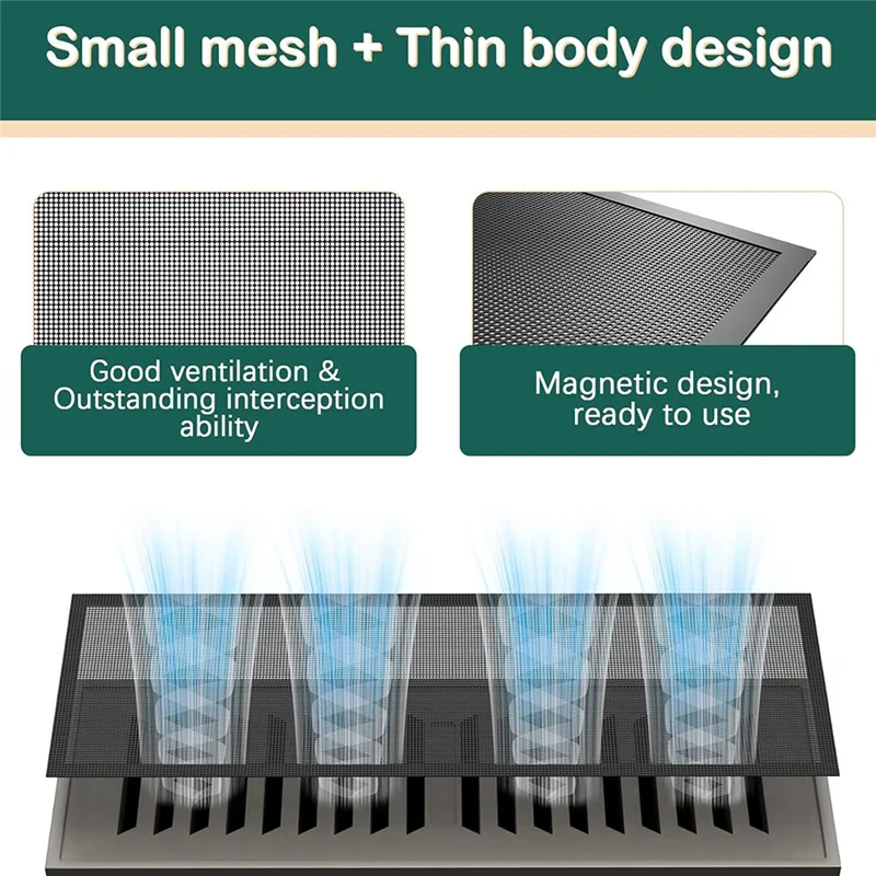 Y51A-Magnetic Register Covers Air Vent Covers Mesh Vent Covers For Home Floor Ceiling Catch Debris Hair Insect Peaceful Pleasures Health and Wellness