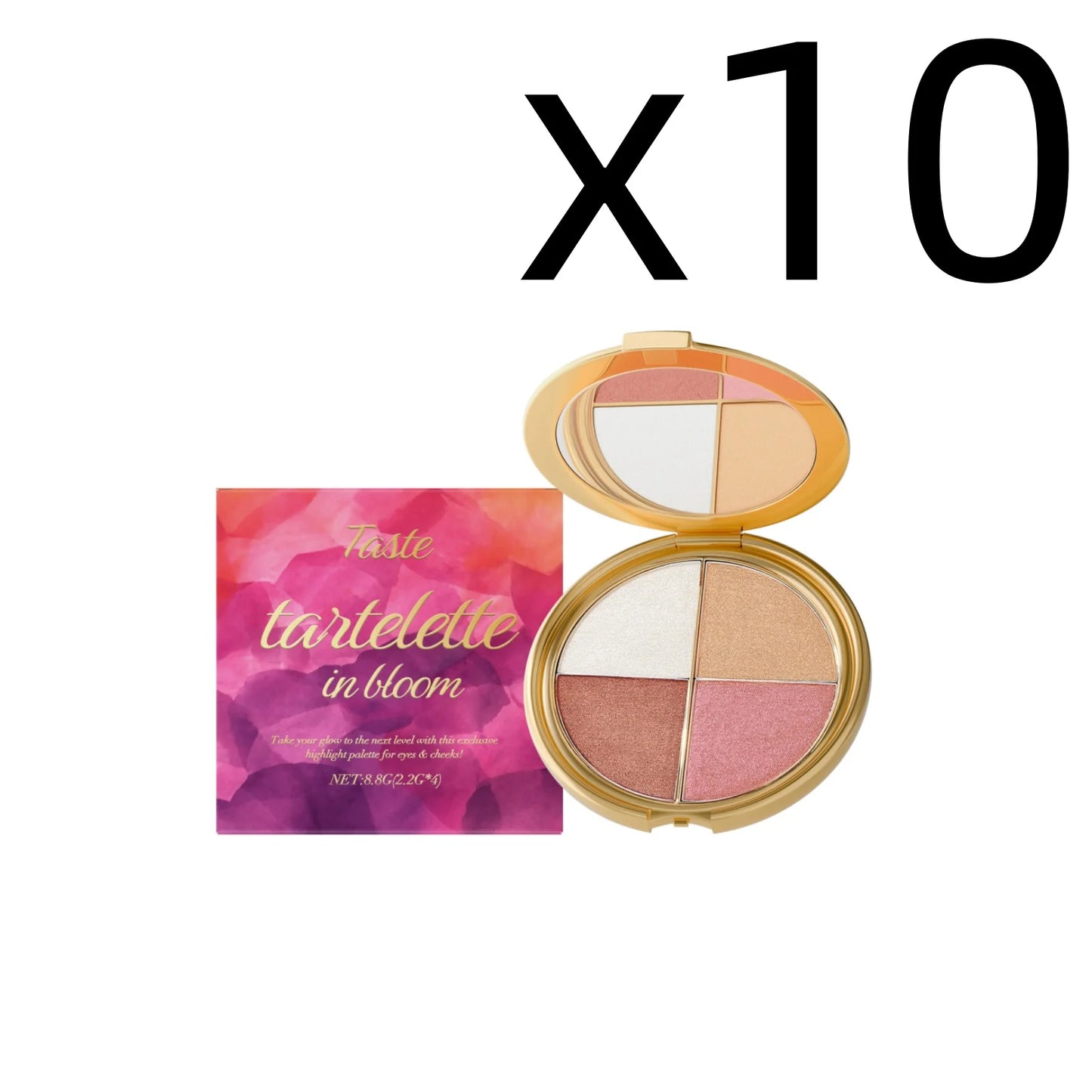 Highlight Powder Blusher Eye Shadow Plate Brighten Eye Area Smoothe Facial Skin Perfect Elegant Natural Look Portable Eye Makeup Peaceful Pleasures Health and Wellness 8.8g Boxed X 10PCS
