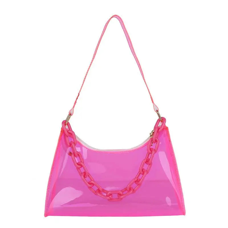 Clear Jelly Shoulder Bag – Transparent PVC Crossbody Purse