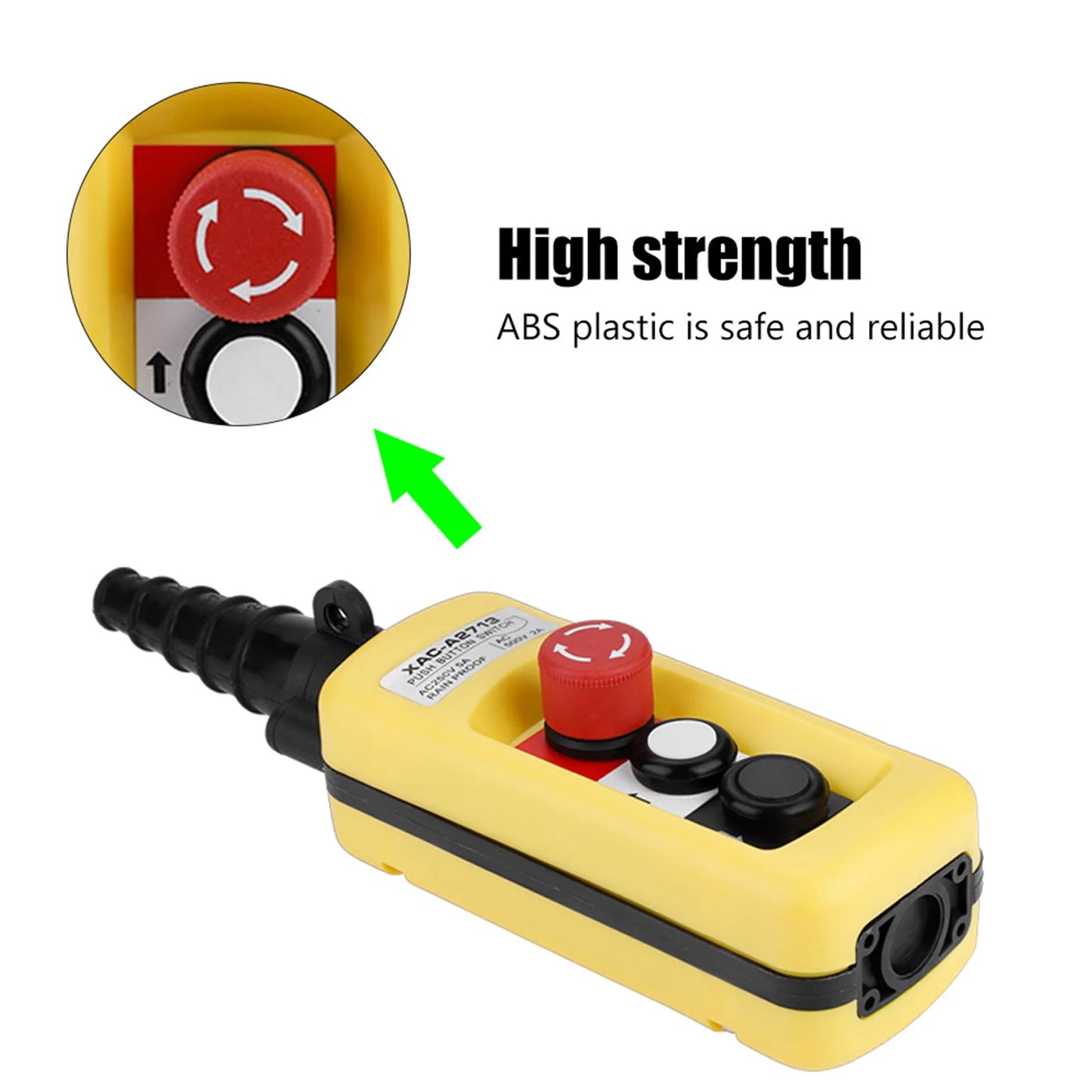 Crane Chain Hoist Push Button Switch Lifting Pendant Controller with Emergency Stop Hoist Controller Hoist Control System Peaceful Pleasures Health and Wellness