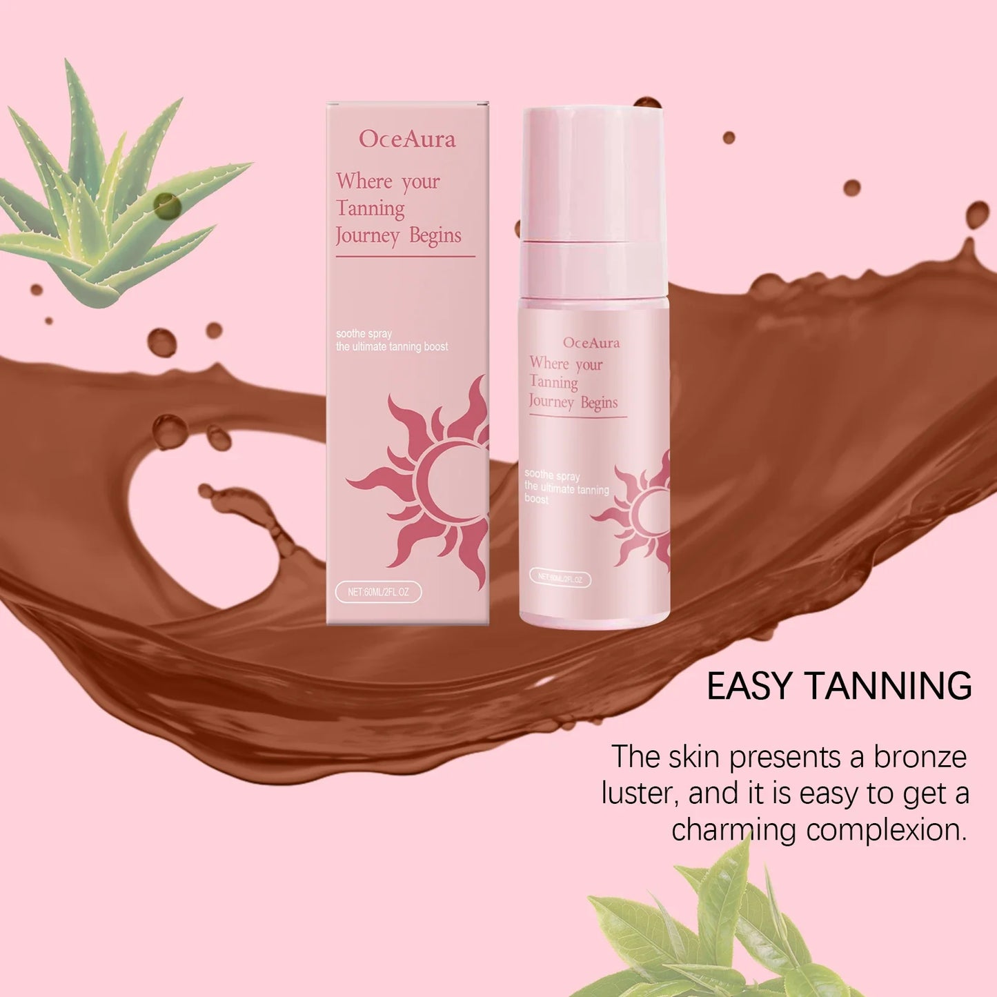 OceAura Self Tanning Spray – Natural Bronze Glow, 60ml