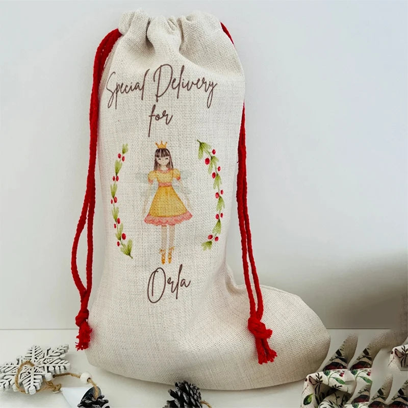 Personalised Christmas Stocking Sack | Kids Xmas Gift Bag