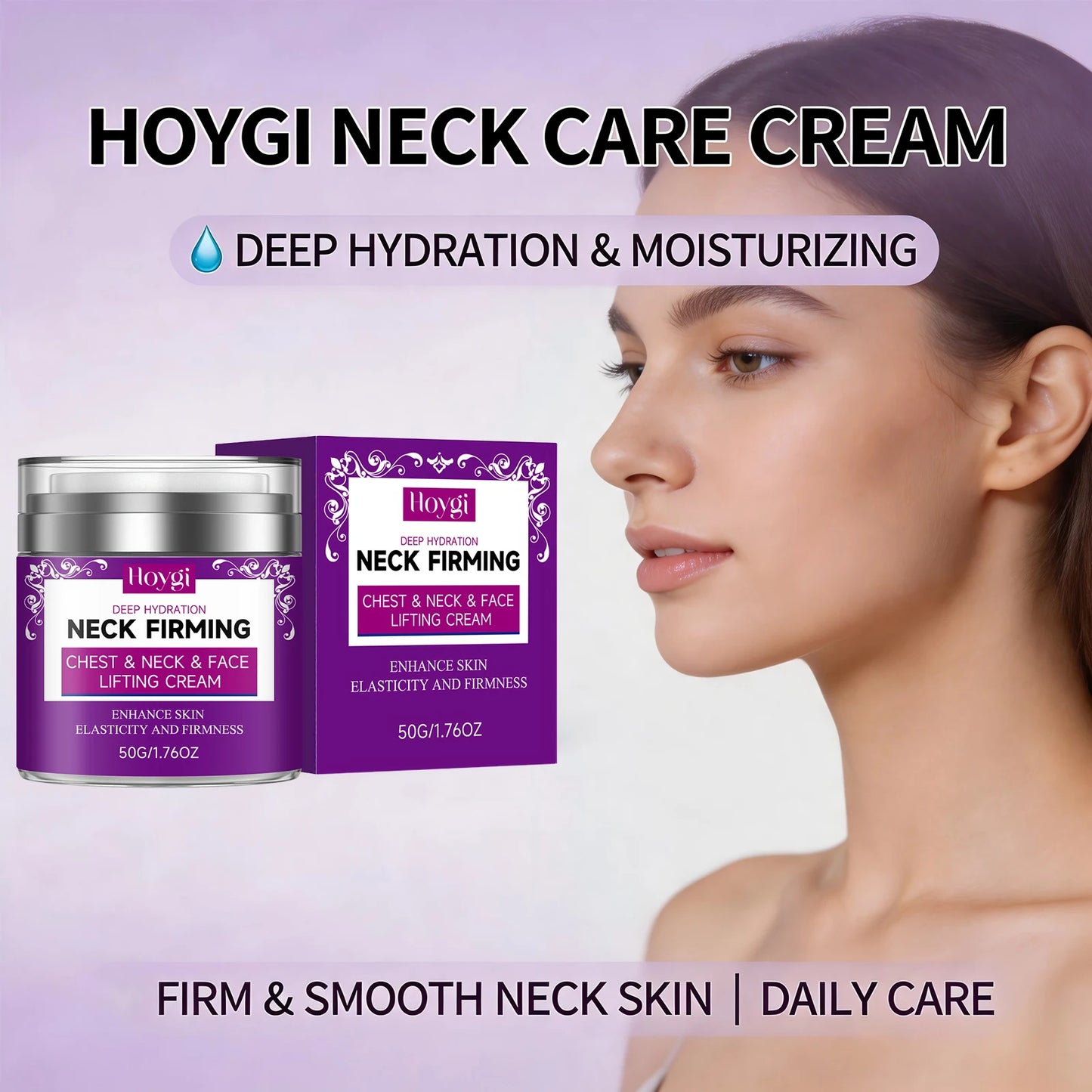 Neck Firming Cream for Chest & Neck & Face Lifting Tightening Fade Fine Lines Enhances Skin Elasticity Moisturizing Smooth Cream Peaceful Pleasures Health and Wellness