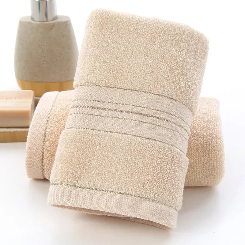 Soft Combed Cotton Jacquard Bath & Face Towel – Spa Gold
