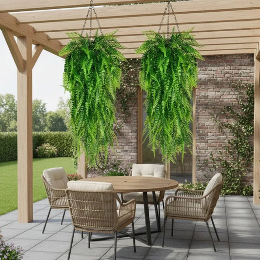 Artificial Hanging Fern Vines – Faux Persian Grass Wall Decor Artificial Hanging Plant Peaceful Pleasures Health and Wellness