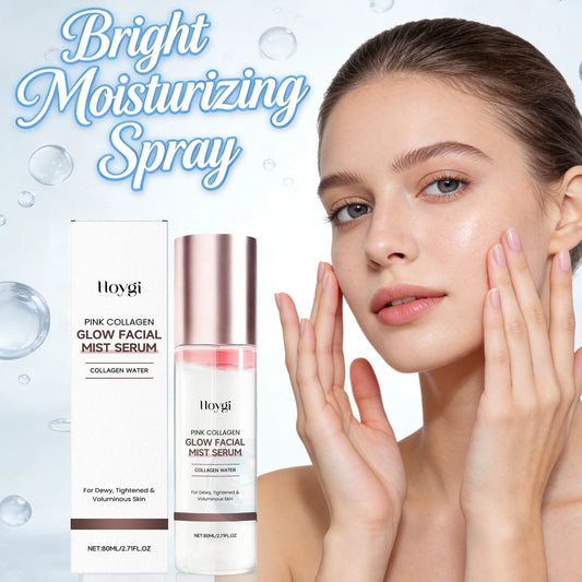 Pink Collagen Facial Serum Mist for Dry Skin Firming Moisturizing Brightening Skin Tone Shrink Pores Hydrated Spray Peaceful Pleasures Health and Wellness