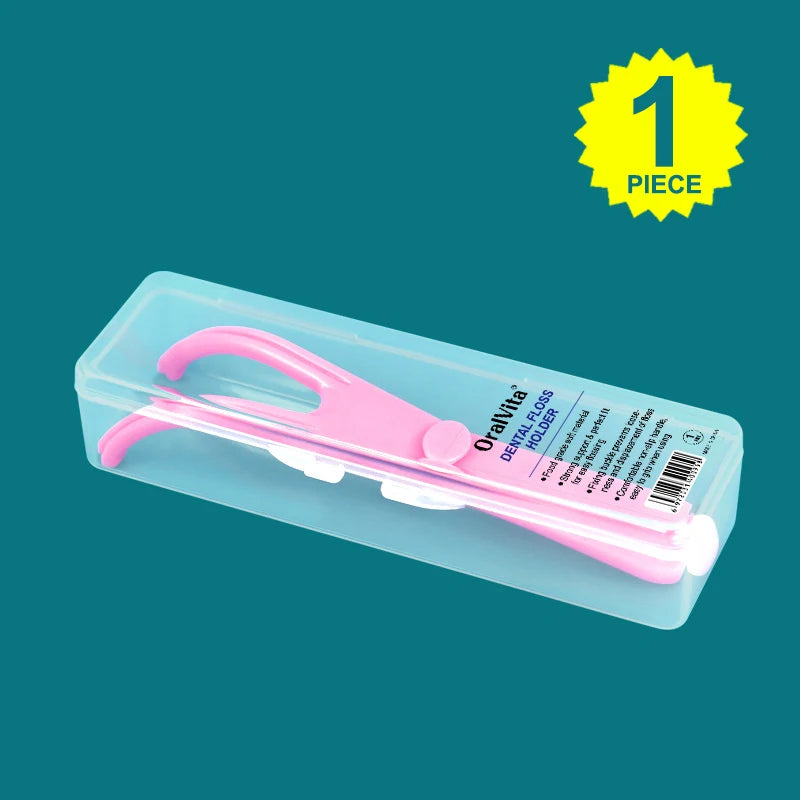 1/2Pcs Reusable Pick Holder Y Shape Plastic Dental Floss Rack Teeth Clean Care Tool Without Dental Floss Oral Hygiene Toothpick Peaceful Pleasures Health and Wellness 1pcs Pink