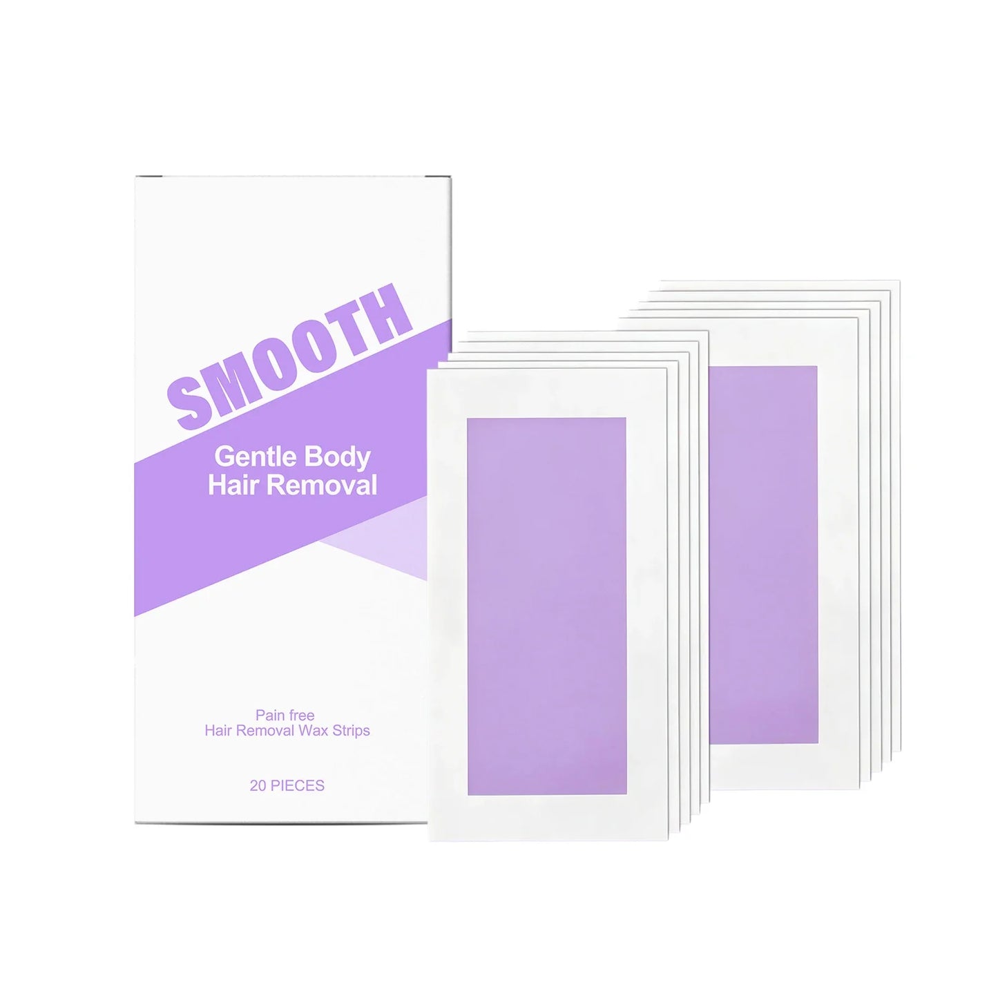 20-Pack Painless Depilatory Wax Strips – Body Hair Removal