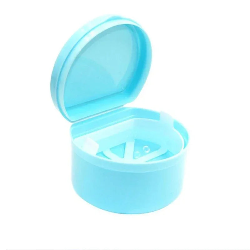 Cleaning and Storage Box for Denture and Orthodontic Retainer, Hanging Net Container Peaceful Pleasures Health and Wellness Light green