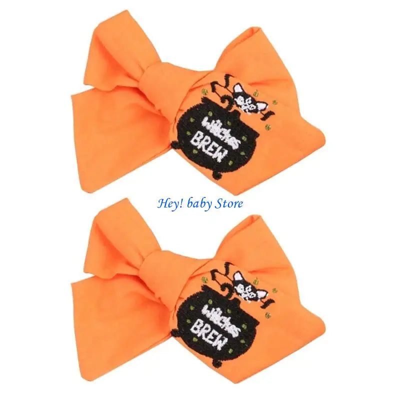 Halloween Bowknot Hair Clips for Baby Girls – 2PCS Barrettes