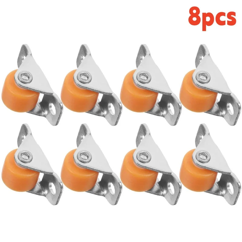 8-Pack Mini Silent Rubber Caster Wheels 0.5" for Furniture & DIY