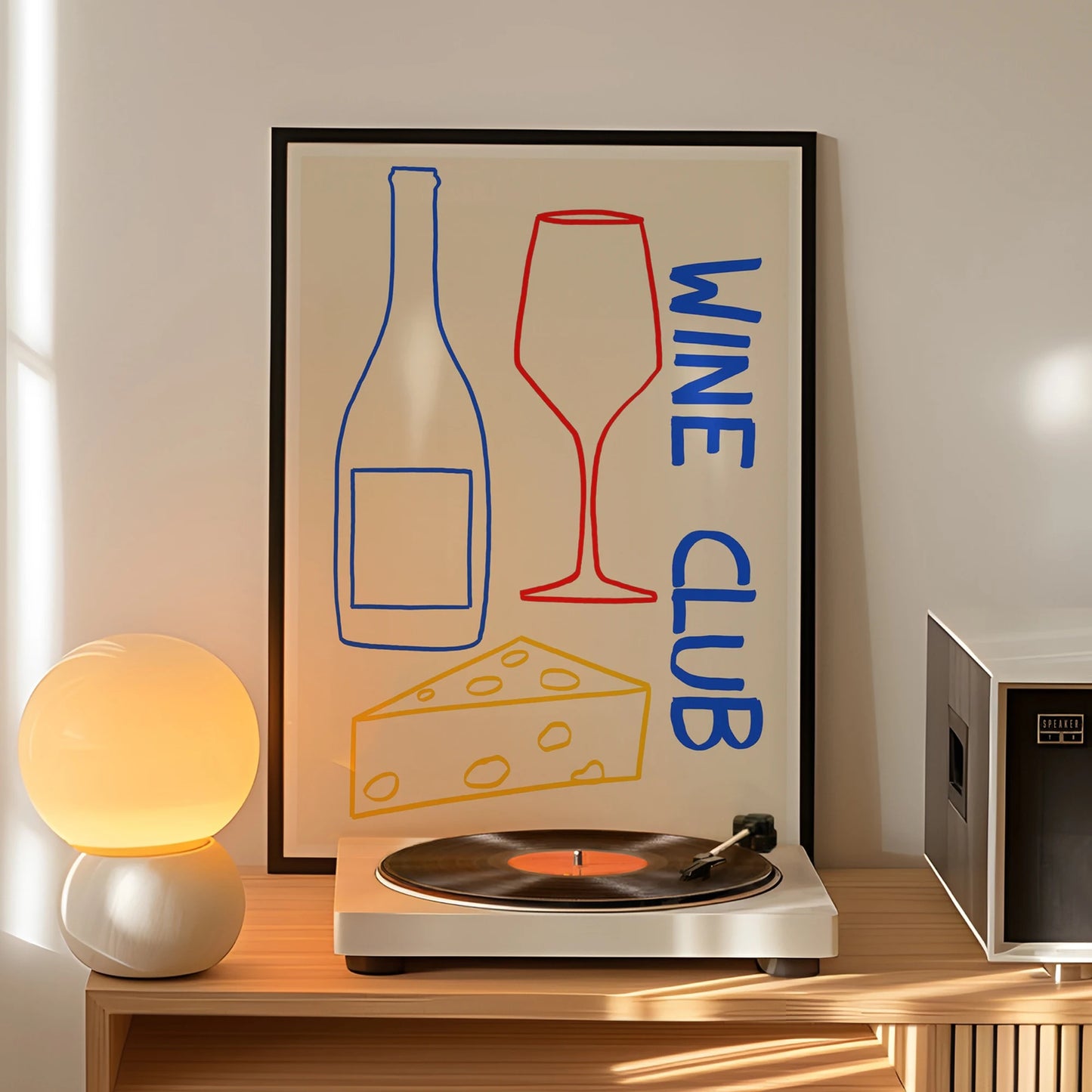 Modern Minimalist Wine Club Canvas Wall Art Print | Home Decor
