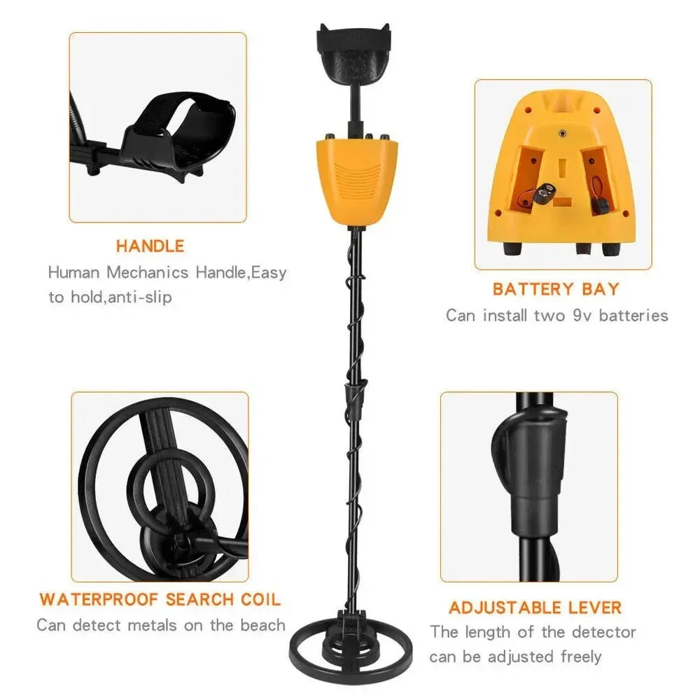 MD-5090 Metal Detector Detection Instrument Underground Metal Detector Metal Finder Gold Detector Hunter Treasure Gold Digger Peaceful Pleasures Health and Wellness
