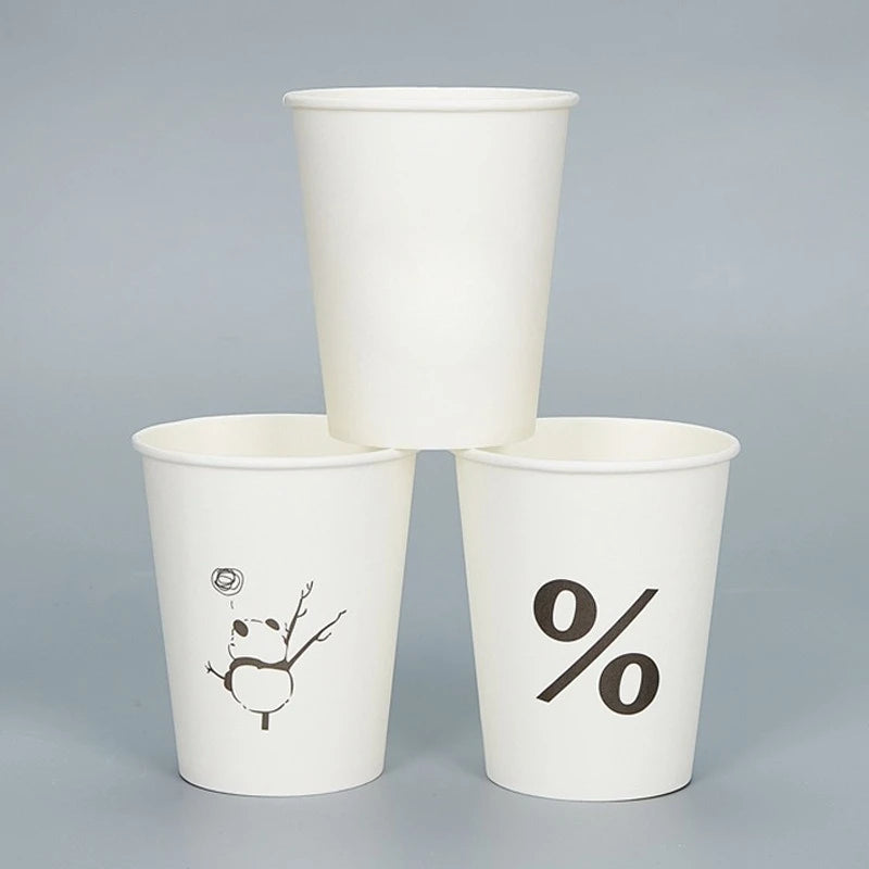Hot 50pcs Disposable Cartoon Cute Cups White Thicken Durable Cups for Cold Drinks Household Party Office Coffee Cup LIUYING Peaceful Pleasures Health and Wellness