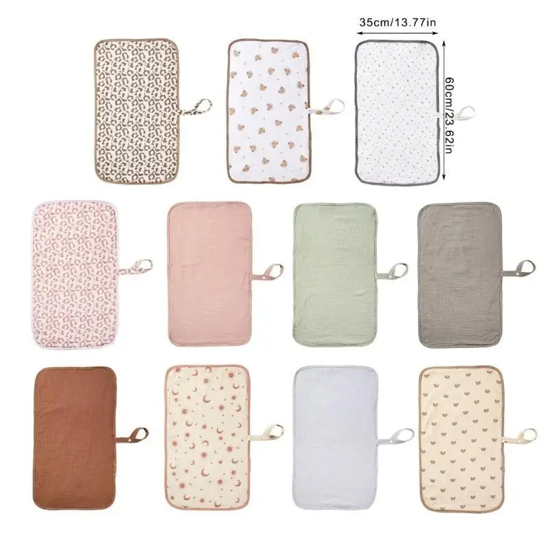 Baby Cotton Changing Pad | Splashproof Travel Diaper Change Mat